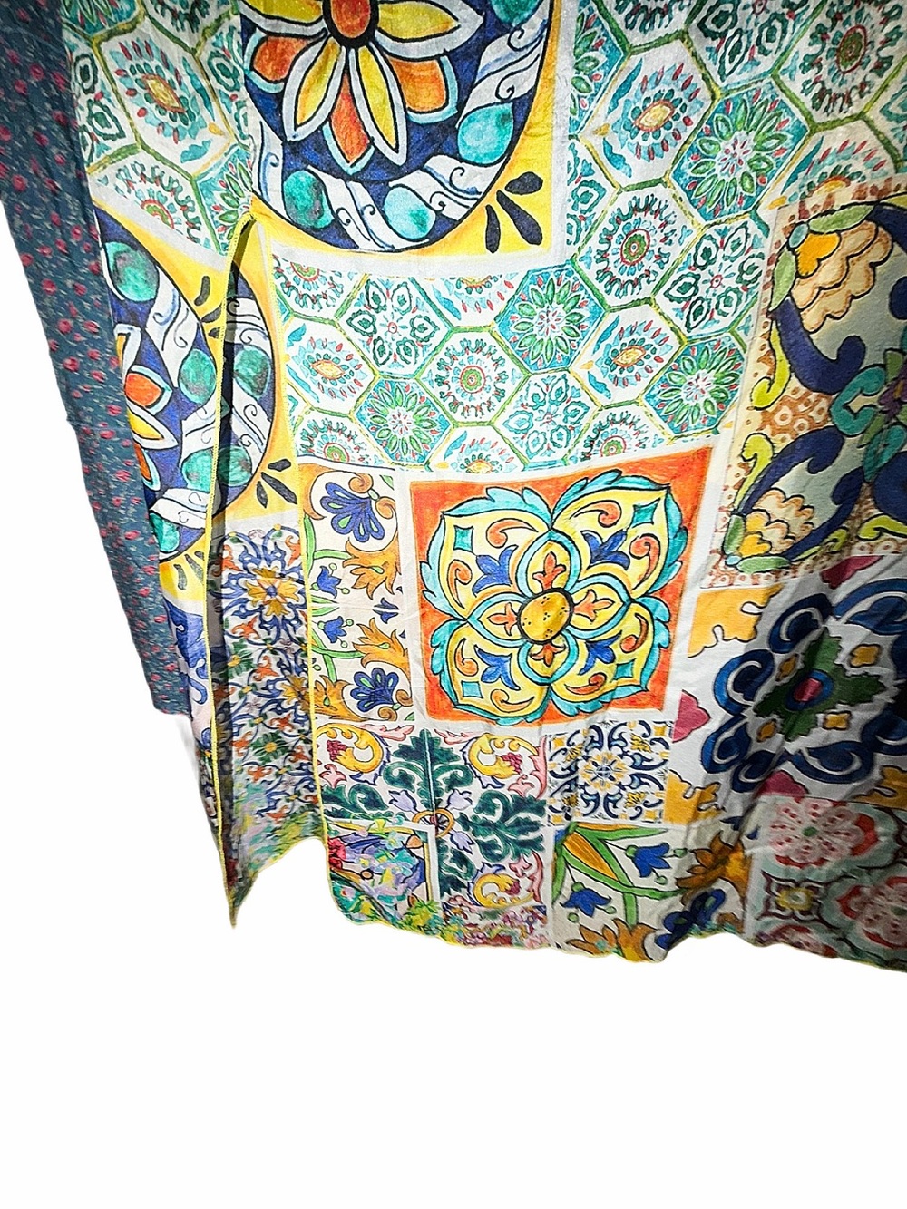 Johnny Was Like New Womens Maxi Dress with cinched yellow waist, so colorful💙 - Picture 11 of 15